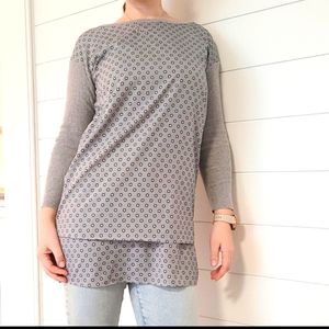 Lauren Ralph Lauren Tunic Top Ladies Petite Medium Gray